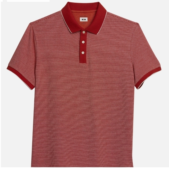 MEN'S EUC XXL JOSEPH ABBOUD POLO SHIRT, RUST WITH CREAM Modern Fit - Picture 1 of 6